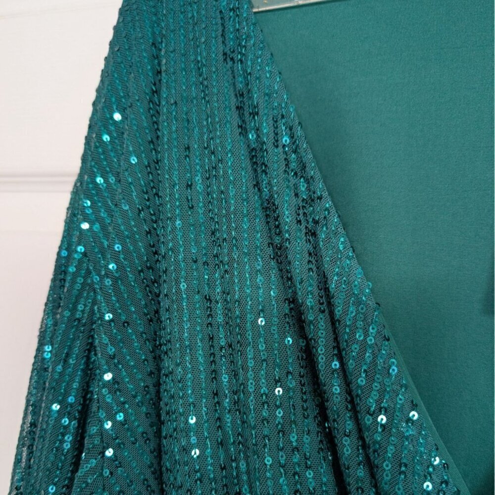NEW Ivy City Sequin Jagger Dress Womens Size 3X Green Christmas Holiday Party - Picture 3 of 14